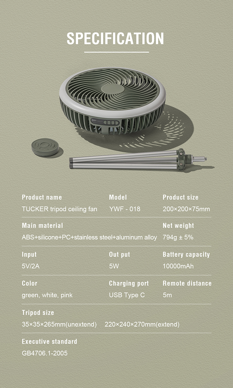 Portable Camping Fan YWF018 – portable fan detail 10