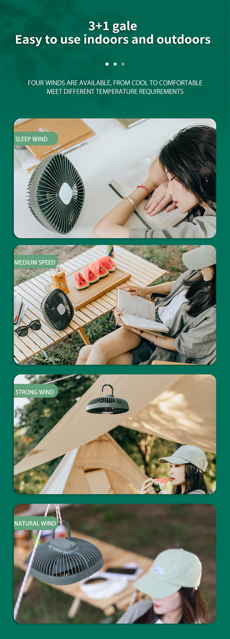 Portable Camping Fan YWF017 – portable fan detail 5