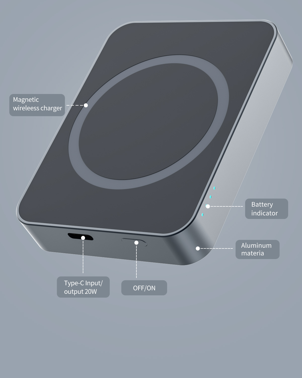Potable Power Bank YWPB003 – mobile accessory detail 1