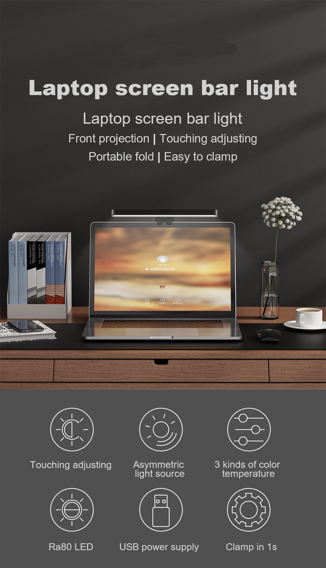 Monitor Light Bar YWD006 – monitor light detail 1