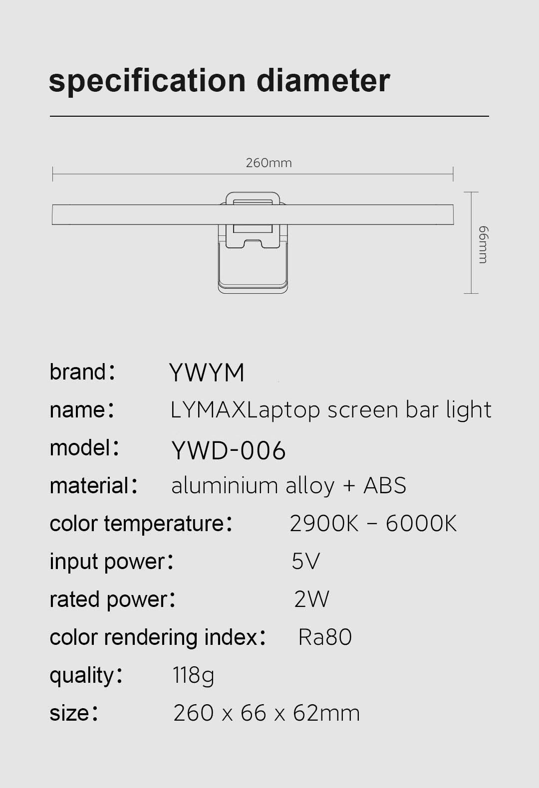 Monitor Light Bar YWD006 – monitor light detail 13